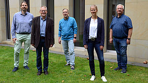 Mitglieder des BEM-Teams (v.l.n.r., Maria Hölscheidt ist nicht im Bild): Matthias Mamot, Michael Kertelge, Martin Knauer, Maria Dropmann und Thomas Müther.