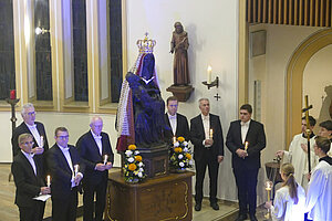 Das Gnadenbild der Schmerzhaften Muttergottes in der Kapelle des St.-Rochus-Hospitals. 
