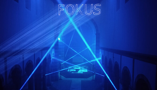 Lichtinstallation in der Basilika in Rheine St. Antonius