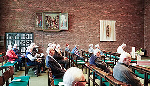 In der Kapelle des Stammhauses der Ordensprovinz Hiltrup, feiern die Missionare einen Gottesdienst. In der Kapelle des Stammhauses der Ordensprovinz Hiltrup, feiern die Missionare einen Gottesdienst.