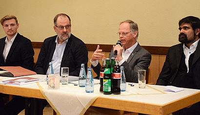 Jan Niestegge, Peter Frings, Dr. Klaus Winterkamp und Pater Shaji George