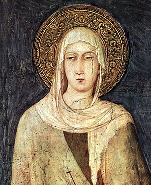 Fresko der heiligen Klara.