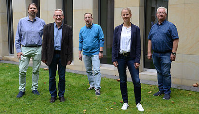 Mitglieder des BEM-Teams (v.l.n.r., Maria Hölscheidt ist nicht im Bild): Matthias Mamot, Michael Kertelge, Martin Knauer, Maria Dropmann und Thomas Müther