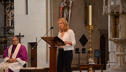 Intendantin Patricia Schlesinger bekannte sich im Münsterschen St.-Paulus-Dom zur Europäischen Idee und rief dazu auf, für die Demokratie zu kämpfen