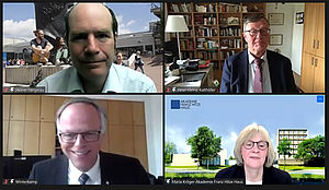 Bei dem digitalen Ärztetreffen diskutierten unter anderem Heiner Fangerau, Peter Kleine-Katthöfer, Klaus Winterkamp und Maria Kröger.