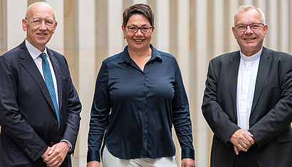 Ulrich Hörsting, Stephanie Heckemkamp-Grohs und Weihbischof Dr. Christoph Hegge