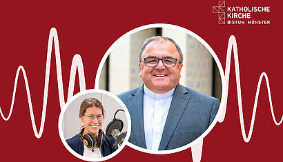 Moderatorin Ann-Christin Ladermann und Dompropst Hans-Bernd Köppen
