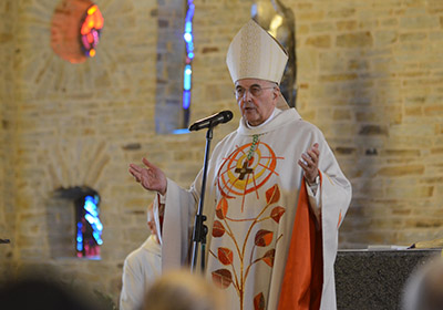 Bischof Genn predigt in St. Ambrosius Ostbevern. 