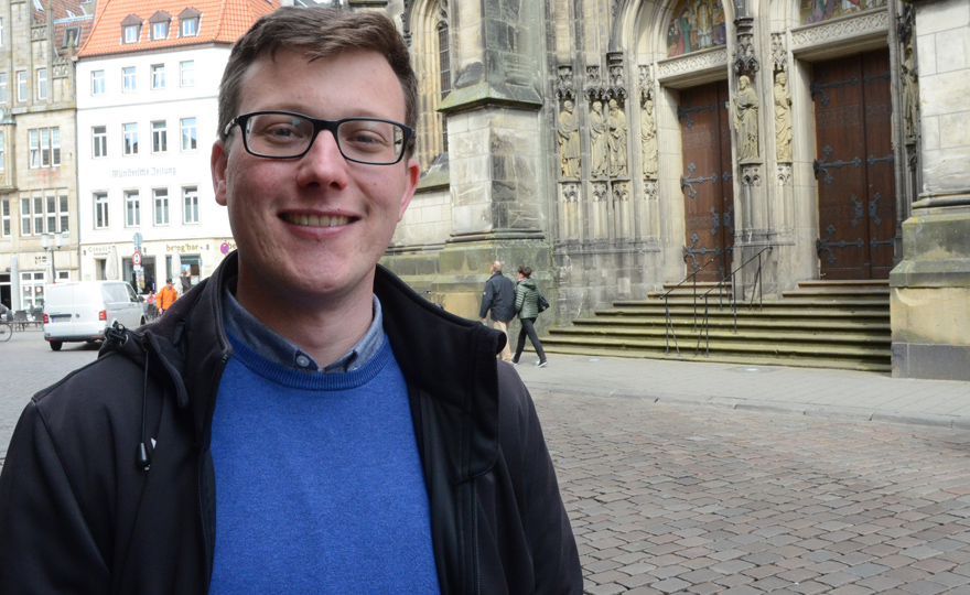Niklas Belting in der Innenstadt von Münster Niklas Belting in der Innenstadt von Münster