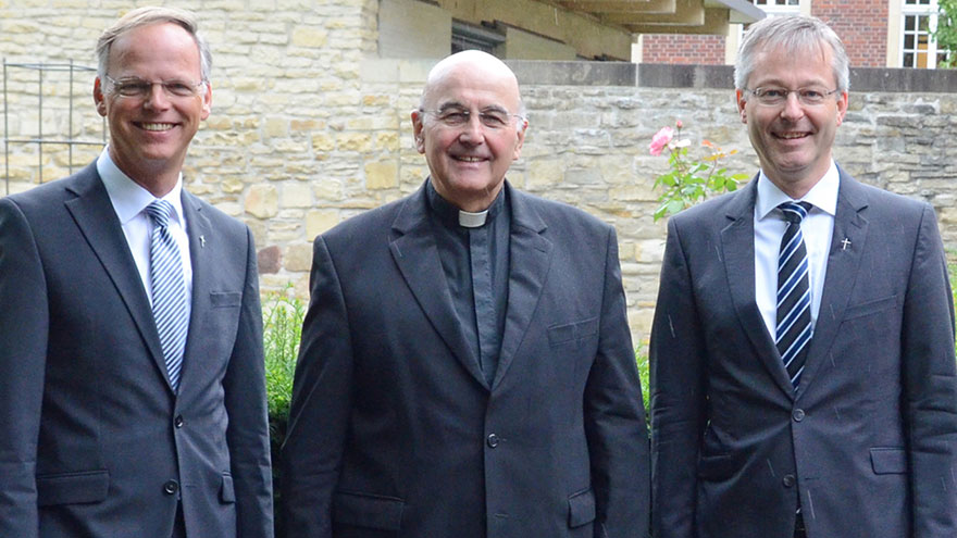 Von links: Domkapitular Dr. Klaus Winterkamp, Bischof Dr. Felix Genn, Generalvikar Dr. Norbert Köster