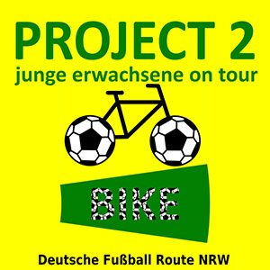 Logo der Einladung von Project 2 mit einem Fahrrad