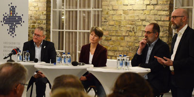 Matthias Katsch, Ann-Kathrin Kahle, Peter Frings und Moderator Stefan Werding