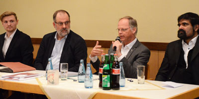 Jan Niestegge, Peter Frings, Dr. Klaus Winterkamp und Pater Shaji George