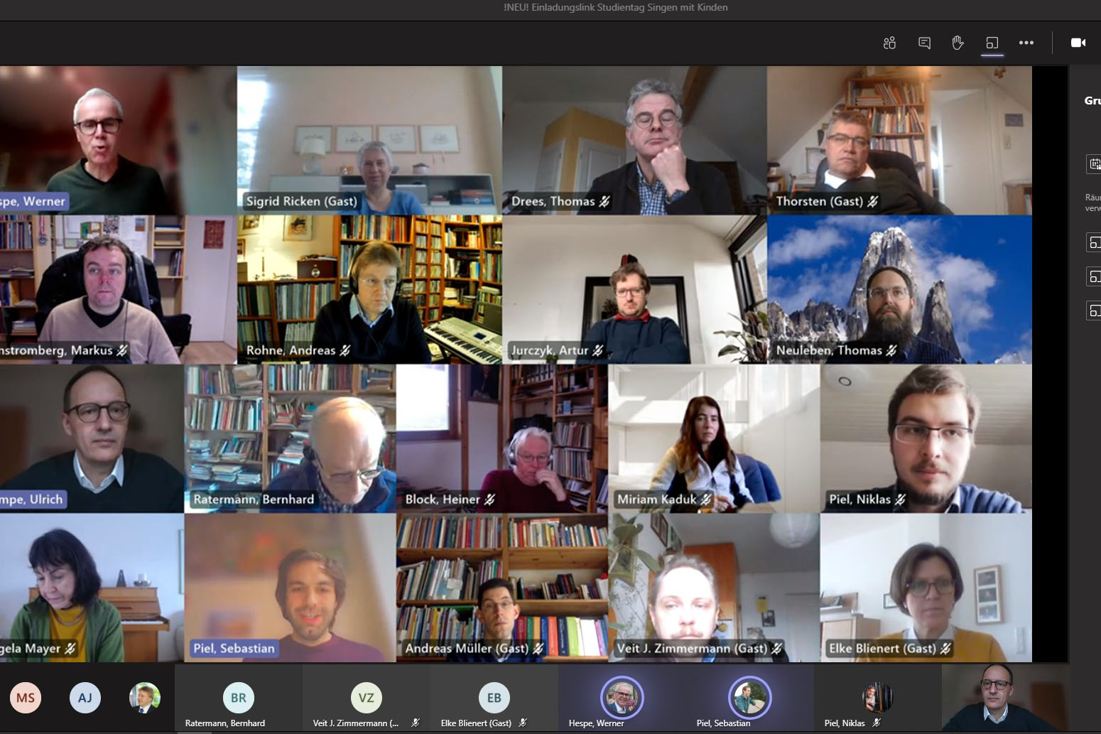 Screenshot der Videokonferenz zum Online-Studientag