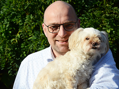Roland Simon mit Amy Roland Simon mit Amy