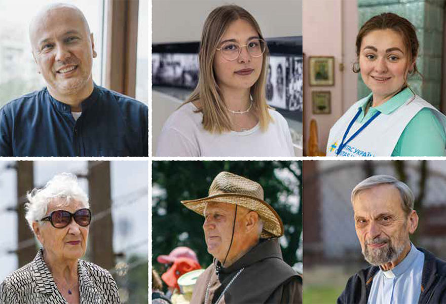 sechs Porträts von engagierten Menschen