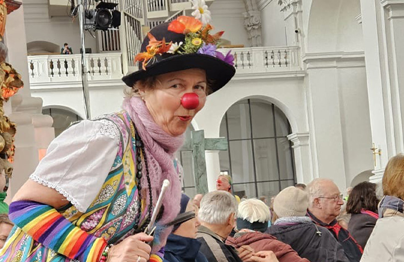 Sabine Kamps als Clownin. 