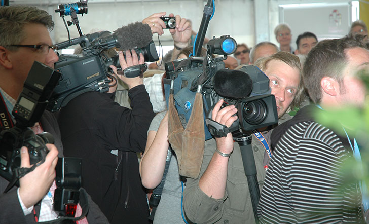 Eine Gruppe Journalisten