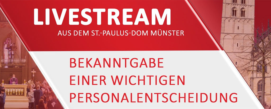 Textkachel: Livestream. Ankündigung einer wichtigen Personalentscheidung