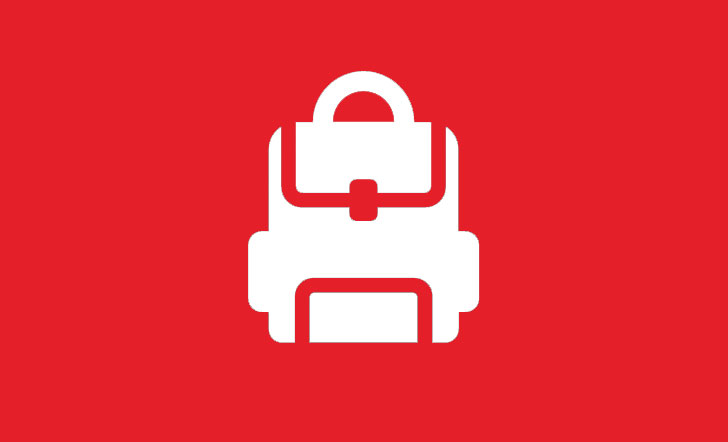 Icon mit einem Rucksack
