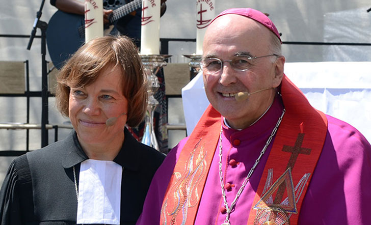 Bischof Genn mit der evangelischen Präses Annette Kurschus