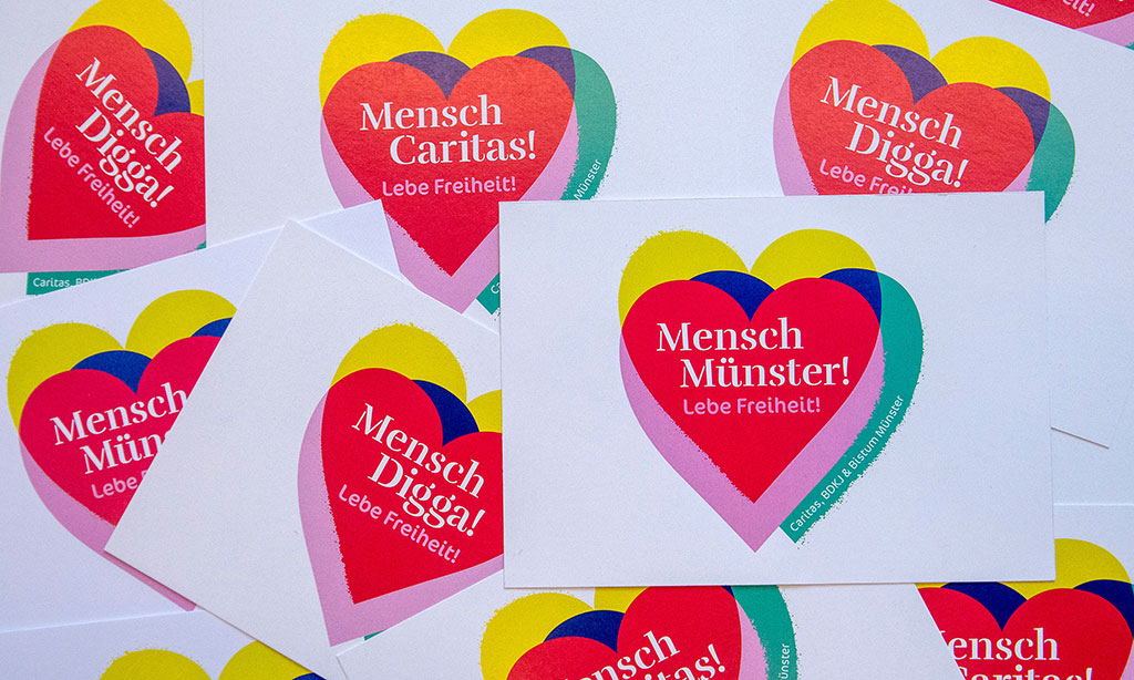 Postkarten mit dem Kampagnenmotiv "Mensch ... Lebe Freiheit!"