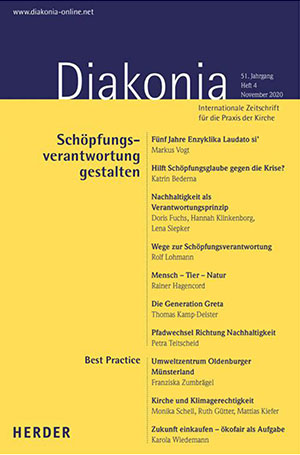 Titelseite des Magazins "Diakonia", Heft 4/2020: Schöpfungsverantwortung gestalten.